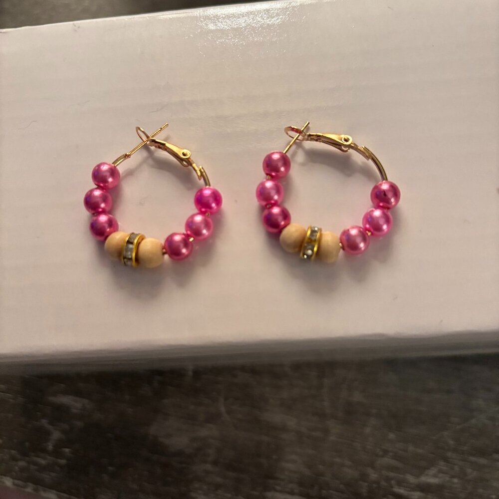 Pink Hoop earrings